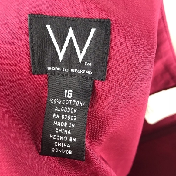 JC Penney Work to Weekend Embroidered Cranberry Red Skirt Size 16 NEW - Picture 3 of 5